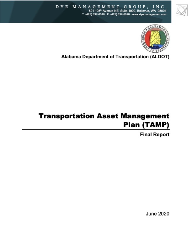 Alabama DOT TAMP 2020 Cover